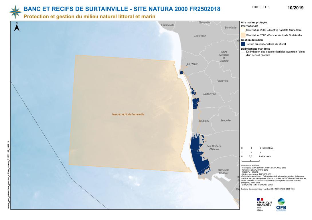 périmètre du site "Banc et récifs de Surtainville"